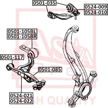 ASVA 0501-105BR - Suspension, bras de liaison cwaw.fr