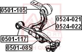 ASVA 0501-105 - Suspension, bras de liaison cwaw.fr