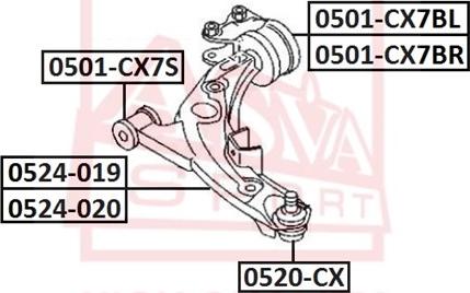 ASVA 0524-019 - Bras de liaison, suspension de roue cwaw.fr