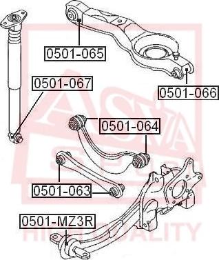 ASVA 0501-MZ3R - Suspension, bras de liaison cwaw.fr