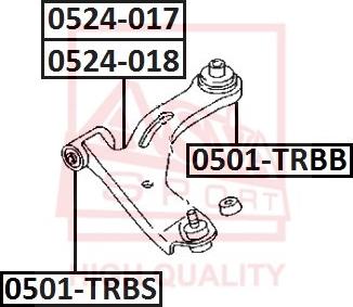 ASVA 0524-018 - Bras de liaison, suspension de roue cwaw.fr