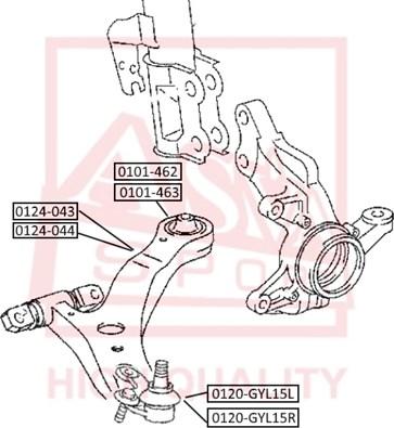 ASVA 0101-463 - Suspension, bras de liaison cwaw.fr