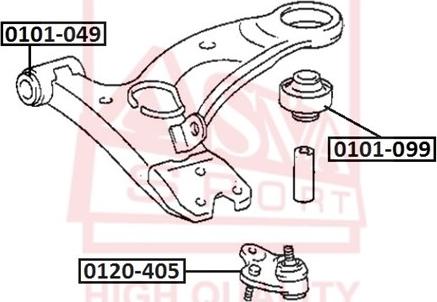 ASVA 0101-099 - Suspension, bras de liaison cwaw.fr