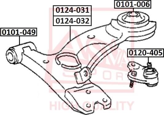 ASVA 0124-032 - Bras de liaison, suspension de roue cwaw.fr