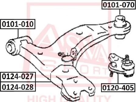 ASVA 0124-027 - Bras de liaison, suspension de roue cwaw.fr