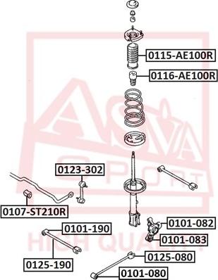 ASVA 0123-302 - Entretoise / tige, stabilisateur cwaw.fr