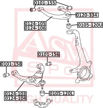 ASVA 0101-155 - Suspension, bras de liaison cwaw.fr