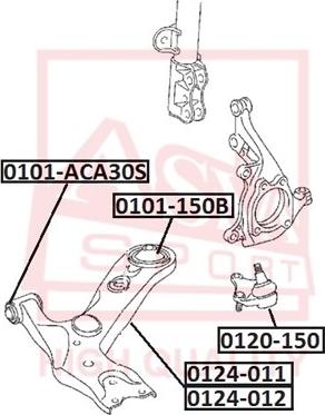 ASVA 0101-150B - Suspension, bras de liaison cwaw.fr