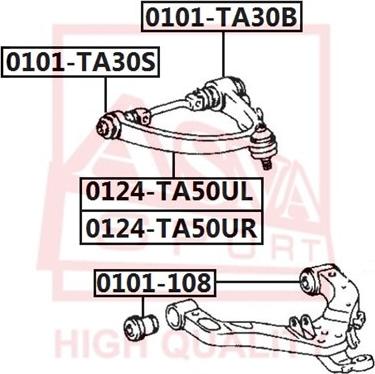 ASVA 0124-TA50UR - Bras de liaison, suspension de roue cwaw.fr