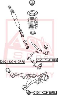 ASVA 0123-KCH10R - Entretoise / tige, stabilisateur cwaw.fr