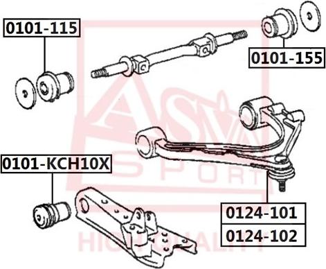 ASVA 0124-101 - Bras de liaison, suspension de roue cwaw.fr