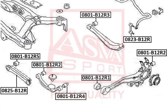 ASVA 0823-B12R - Entretoise / tige, stabilisateur cwaw.fr