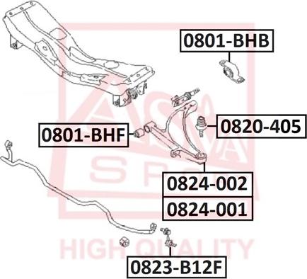 ASVA 0824-001 - Bras de liaison, suspension de roue cwaw.fr