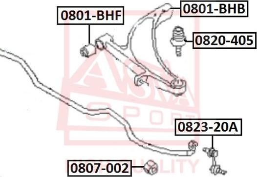 ASVA 0823-20A - Entretoise / tige, stabilisateur cwaw.fr