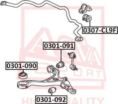 ASVA 0301-092 - Suspension, bras de liaison cwaw.fr