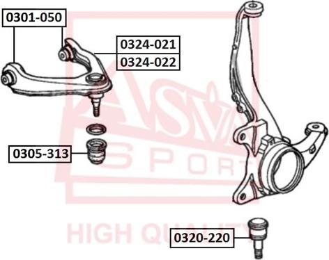 ASVA 0301-050 - Suspension, bras de liaison cwaw.fr