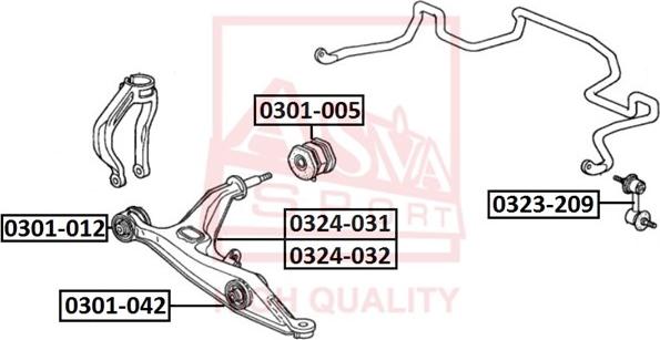 ASVA 0301-012 - Suspension, bras de liaison cwaw.fr