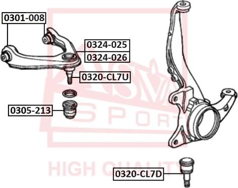 ASVA 0324-025 - Bras de liaison, suspension de roue cwaw.fr