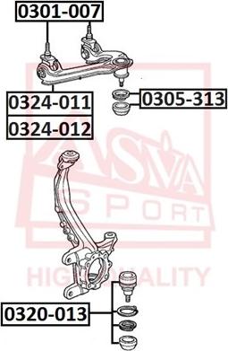 ASVA 0301-007 - Suspension, bras de liaison cwaw.fr