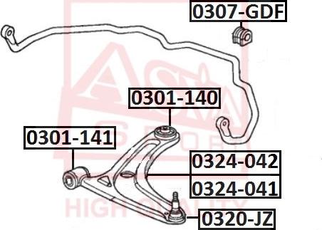 ASVA 0301-140 - Suspension, bras de liaison cwaw.fr