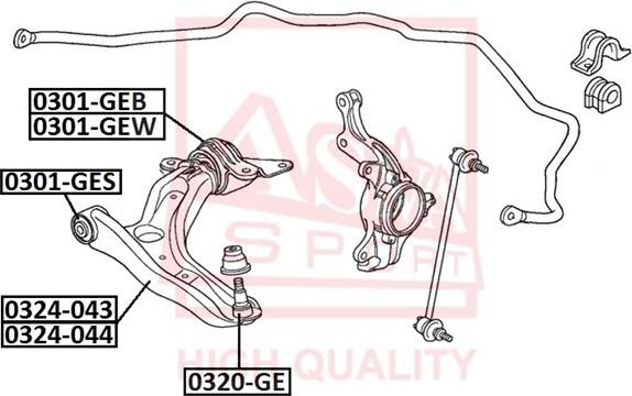 ASVA 0301-GEB - Suspension, bras de liaison cwaw.fr