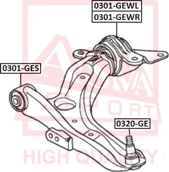 ASVA 0301-GES - Suspension, bras de liaison cwaw.fr