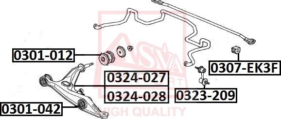 ASVA 0324-027 - Bras de liaison, suspension de roue cwaw.fr