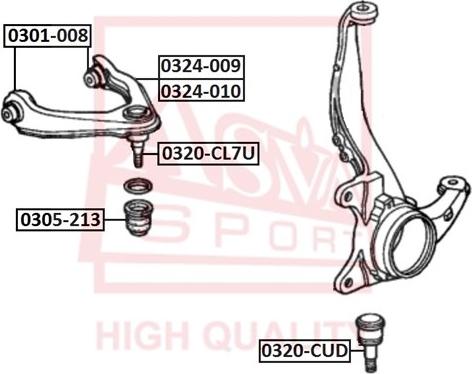 ASVA 0324-009 - Bras de liaison, suspension de roue cwaw.fr