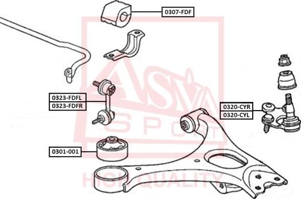 ASVA 0323-FDFL - Entretoise / tige, stabilisateur cwaw.fr