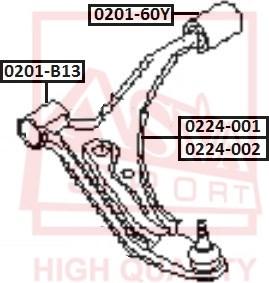 ASVA 0201-60Y - Suspension, bras de liaison cwaw.fr