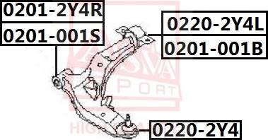 ASVA 0201-001B - Suspension, bras de liaison cwaw.fr