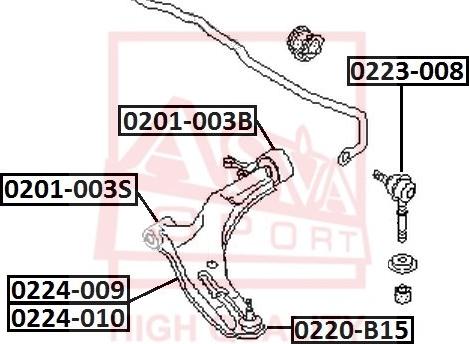 ASVA 0201-003B - Suspension, bras de liaison cwaw.fr