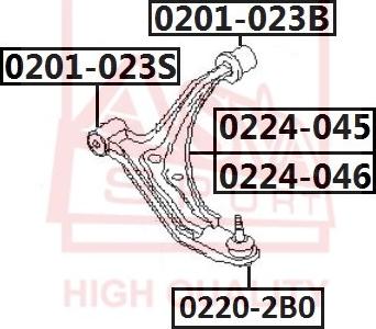 ASVA 0201-023S - Suspension, bras de liaison cwaw.fr