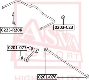 ASVA 0203-C23 - Douille d'écartement, amortisseur cwaw.fr