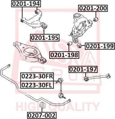 ASVA 0223-30FL - Entretoise / tige, stabilisateur cwaw.fr