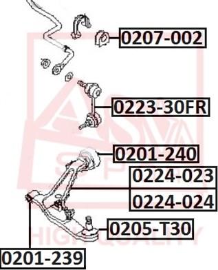 ASVA 0201-239 - Suspension, bras de liaison cwaw.fr