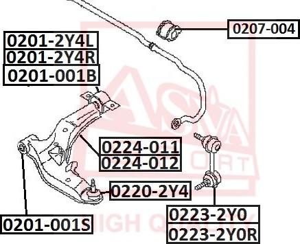 ASVA 0201-2Y4L - Suspension, bras de liaison cwaw.fr