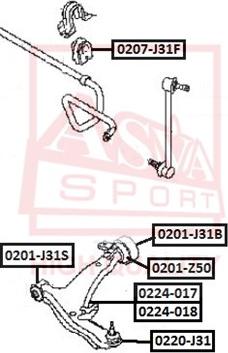 ASVA 0201-J31B - Suspension, bras de liaison cwaw.fr