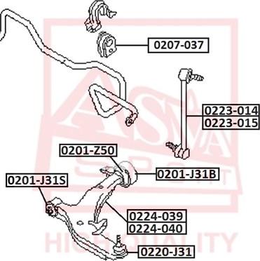 ASVA 0201-J31S - Suspension, bras de liaison cwaw.fr