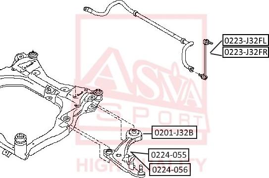 ASVA 0224-056 - Bras de liaison, suspension de roue cwaw.fr