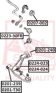 ASVA 0201-T30 - Suspension, bras de liaison cwaw.fr