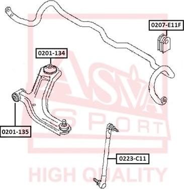 ASVA 0223-C11 - Entretoise / tige, stabilisateur cwaw.fr