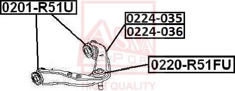 ASVA 0224-036 - Bras de liaison, suspension de roue cwaw.fr