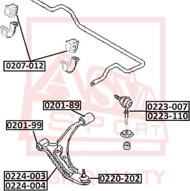 ASVA 0223-007 - Entretoise / tige, stabilisateur cwaw.fr