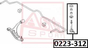 ASVA 0223-312 - Entretoise / tige, stabilisateur cwaw.fr