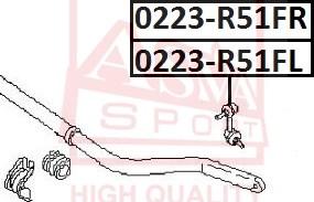 ASVA 0223-R51FL - Entretoise / tige, stabilisateur cwaw.fr