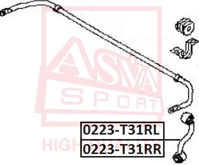 ASVA 0223-T31RL - Entretoise / tige, stabilisateur cwaw.fr