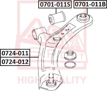 ASVA 0701-011B - Suspension, bras de liaison cwaw.fr