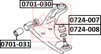 ASVA 0724-008 - Bras de liaison, suspension de roue cwaw.fr