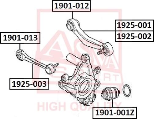 ASVA 1925-001 - Bras de liaison, suspension de roue cwaw.fr